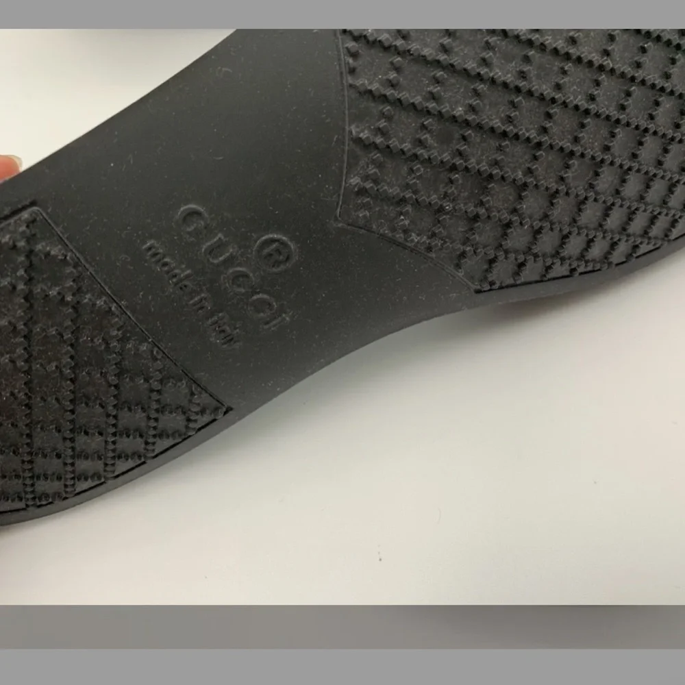 GUCCI Men's New Gucci Black Rubber Overshoe/Shoe Cover w/Diamante Pattern 11